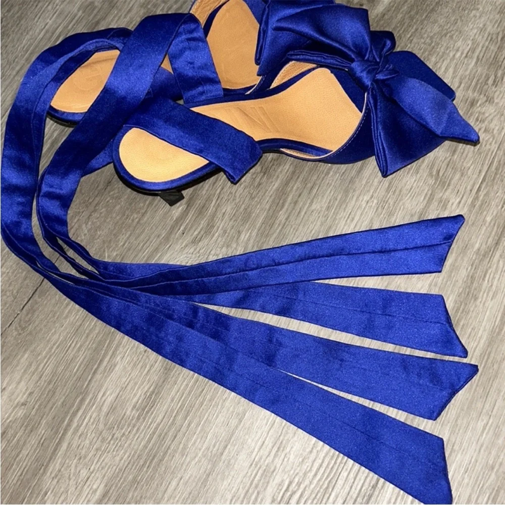 Ganni Bow Ankle Tie Sandal